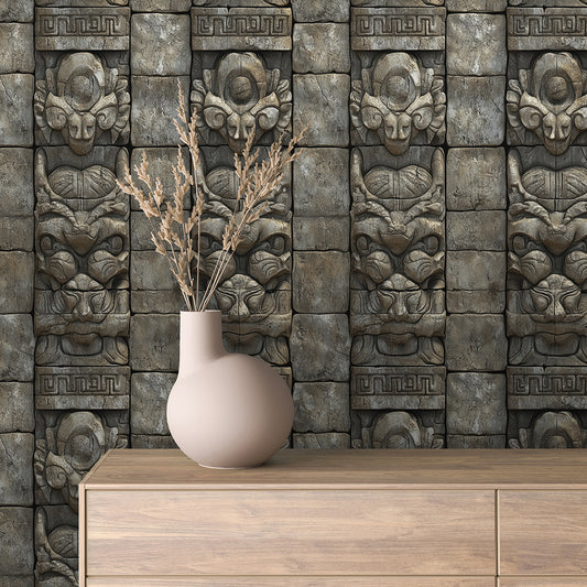 Tempel-Relief in Steinoptik  Ausdrucksstark & monumental  Selbstklebend & PVC-frei – by PCC FoliaConcept