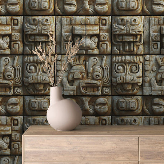 Gestalte deine Wände neu! Tribal-inspiriertes Design  Archaische Stein-Optik in 3D  Selbstklebend & PVC-frei – by PCC FoliaConcept Lieferzeit 2-4 Tage