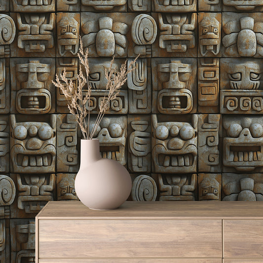 Mystische Steinreliefs  Antike Symbolik in 3D-Struktur  Selbstklebend & PVC-frei – by PCC FoliaConcept Lieferzeit 2-4 Tage