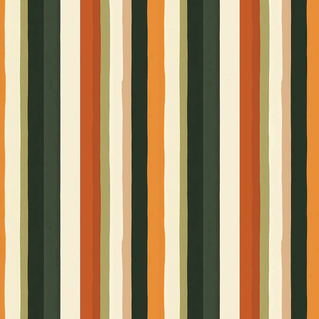Lieferzeit 2–4 Tage  Streifen in Rost, Senf & Moosgrün  Warme Retro-Atmosphäre  Selbstklebend & PVC-frei – by PCC FoliaConcept