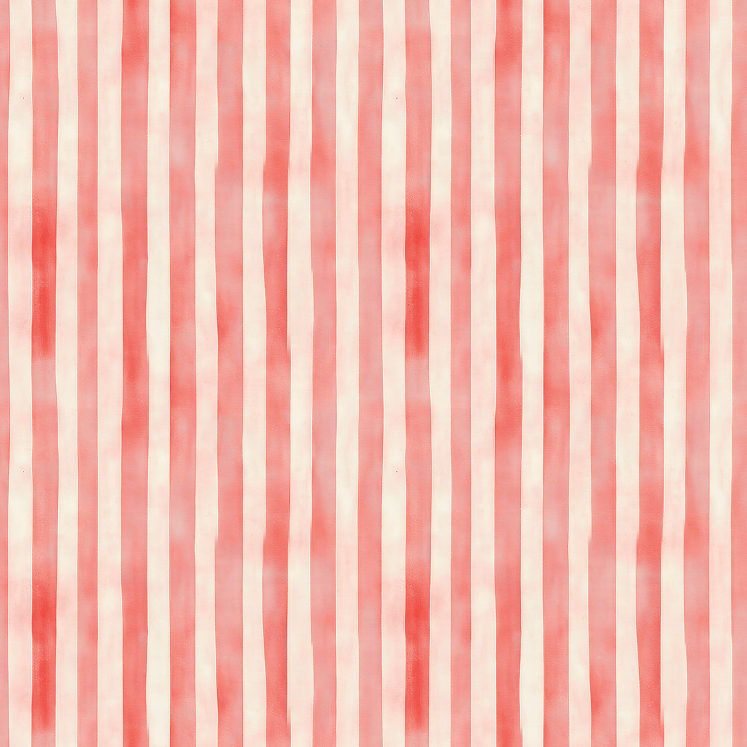 Lebendiges Streifenmuster in Korallrot  Handgemalt & ausdrucksstark  Selbstklebend & PVC-frei – by PCC FoliaConcept
