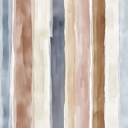 Aquarell-Streifen in Naturtönen  Erdiges Farbspiel  Selbstklebend & PVC-frei – by PCC FoliaConcept