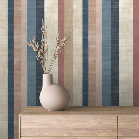 Textilstruktur-Look  Vintage-Farben in Blau & Rosé  Selbstklebend & PVC-frei – by PCC FoliaConcept