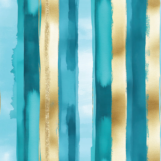 Türkis-Gold Streifen  Frisch & edel  Selbstklebend & PVC-frei – by PCC FoliaConcept