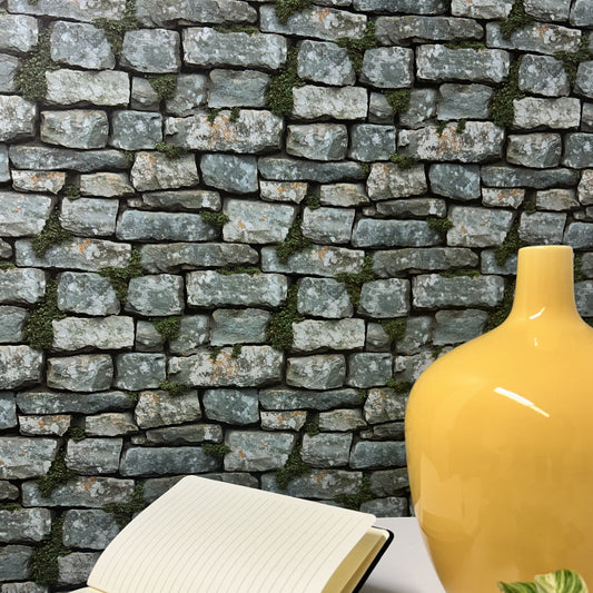 ✅ Authentische Steinoptik mit Moosakzenten ✅ Selbstklebend, PVC-frei & hochwertig ✅ Für rustikale Wandgestaltung mit Naturflair – Pimp My Wall
