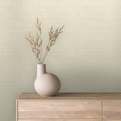 Textured linen-look wallpaper