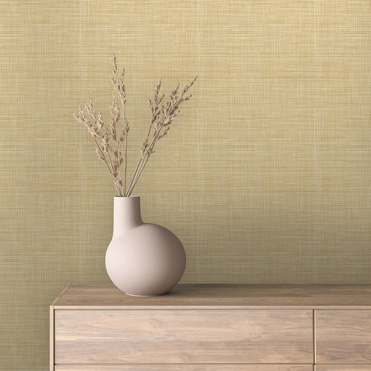 Edle Leinenstruktur in Gold-Optik  Natürlich & wohnlich  Selbstklebende 3D-Tapete ohne PVC – made by PCC FoliaConcept!