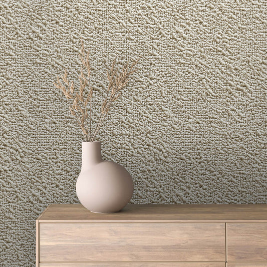 Bouclé-Optik in natürlichem Creme  Strukturierter Look für moderne Räume  Selbstklebend & PVC-frei – made by PCC FoliaConcept!