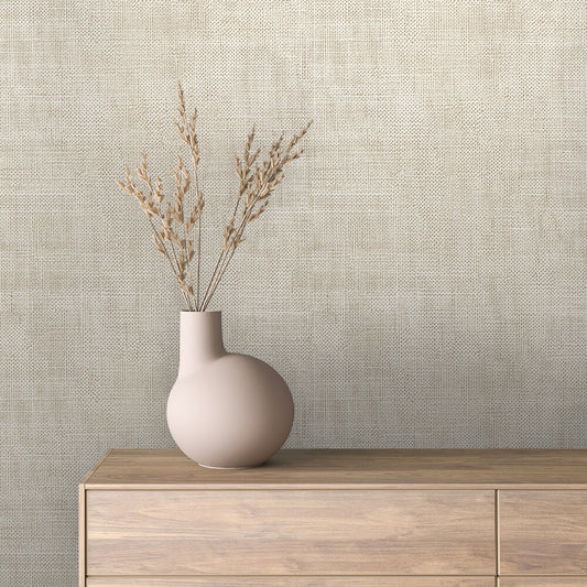 Leinenstruktur in Beige für moderne Räume  Edle Textiloptik als Wandbelag  Selbstklebend & PVC-frei – made by PCC FoliaConcept!