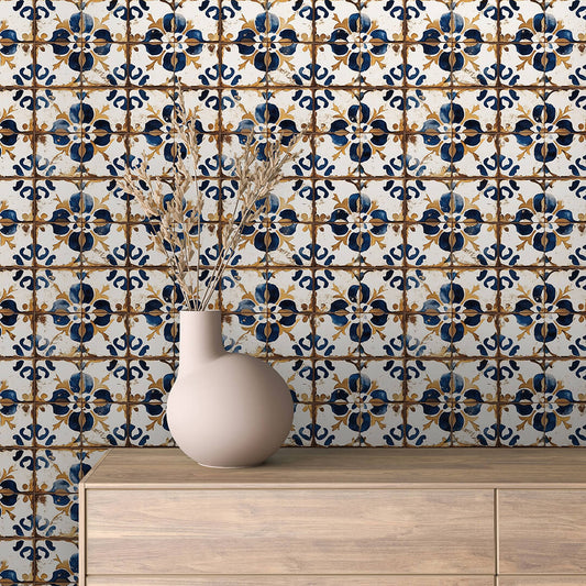 Azulejo Blau-Gold Fliesen