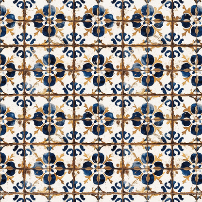 Azulejo Blau-Gold Fliesen
