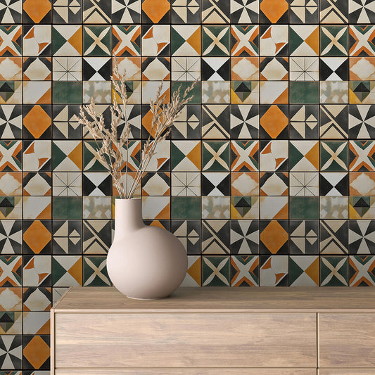 Geometrische Retro-Mix Fliese