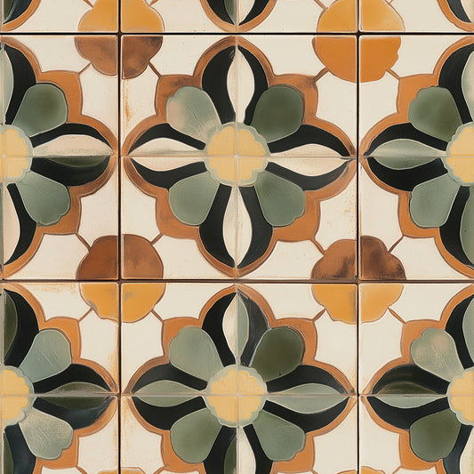 Florale Retro Fliesen