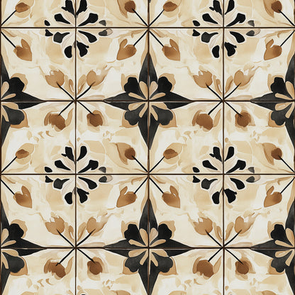 Beige trifft Schwarz  Mediterraner Kachel-Look  Selbstklebend & PVC-frei – by PCC FoliaConcept