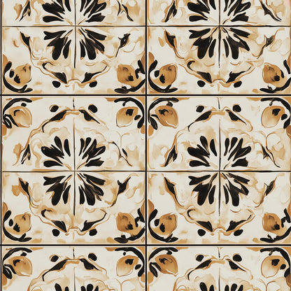 Gestalte deine Küche neu!  Florales Retro-Design  Warme Naturtöne  Selbstklebend & PVC-frei – by PCC FoliaConcept