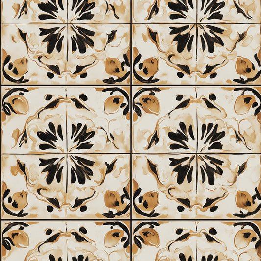 Gestalte deine Küche neu!  Florales Retro-Design  Warme Naturtöne  Selbstklebend & PVC-frei – by PCC FoliaConcept