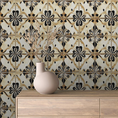 Ornamentale Eleganz  Warme Naturtöne  Selbstklebend & PVC-frei – by PCC FoliaConcept