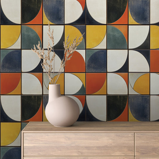 Geometrisch & modern  Retro-Kurven mit Charakter  Selbstklebend & PVC-frei – by PCC FoliaConcept