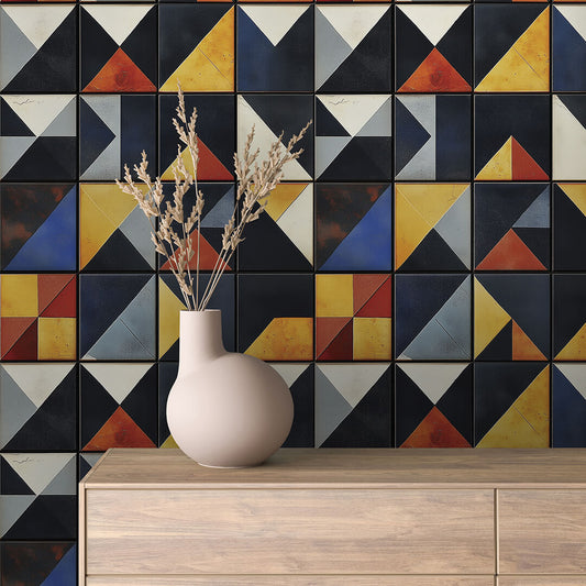 Gestalte deine Küche neu!  Modern & kraftvoll  Retro-geometrischer Stil  Selbstklebend & PVC-frei – by PCC FoliaConcept