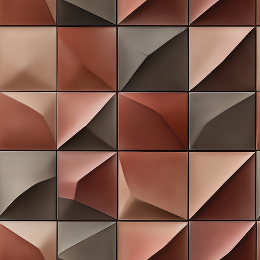 3D-Faltoptik in Rosé & Braun  Skulptural & modern  Selbstklebend & PVC-frei – by PCC FoliaConcept