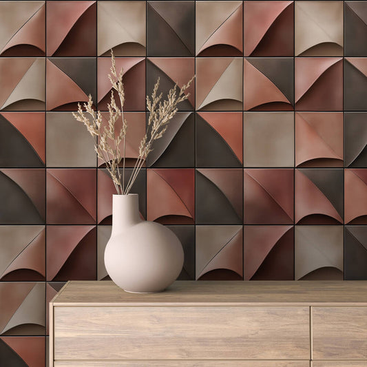 3D-Kurvenstruktur in Rosé & Terracotta  Skulptural & edel  Selbstklebend & PVC-frei – by PCC FoliaConcept