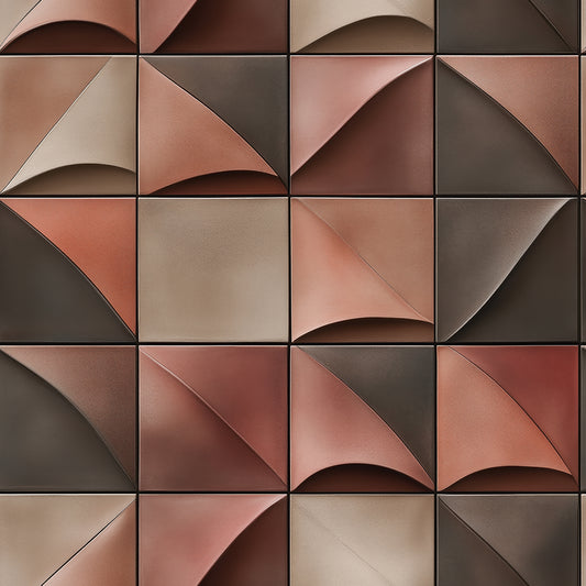 3D-Kurvenstruktur in Rosé & Terracotta  Skulptural & edel  Selbstklebend & PVC-frei – by PCC FoliaConcept