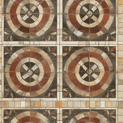 Mediterranes Mosaikmuster  Florale & geometrische Ornamente  Selbstklebend & PVC-frei – by PCC FoliaConcept