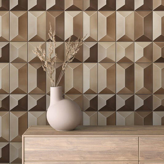 Facettenoptik mit 3D-Tiefe  Warm & elegant  Selbstklebend & PVC-frei – by PCC FoliaConcept