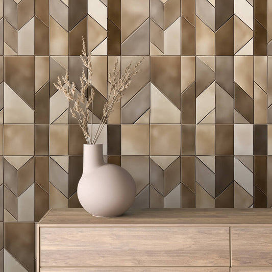 Chevron-Muster in Sandtönen  Ruhige Dynamik & modern  Selbstklebend & PVC-frei – by PCC FoliaConcept