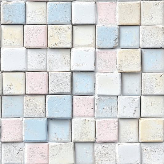 Sanfter 3D-Würfel-Look  Ruhige Pastellpalette  Selbstklebend & PVC-frei – by PCC FoliaConcept