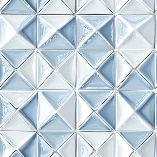 Geometrische 3D-Optik  Kühles Blau mit Glanzeffekt  Selbstklebend & PVC-frei – by PCC FoliaConcept