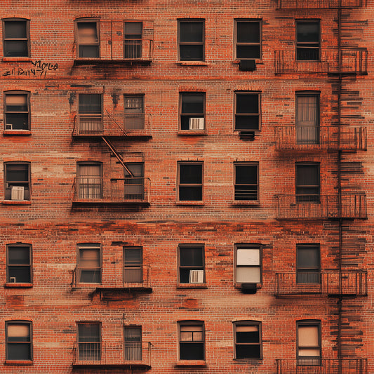 Detail Wandbild alte Ziegelfassade in roten Bricksteine