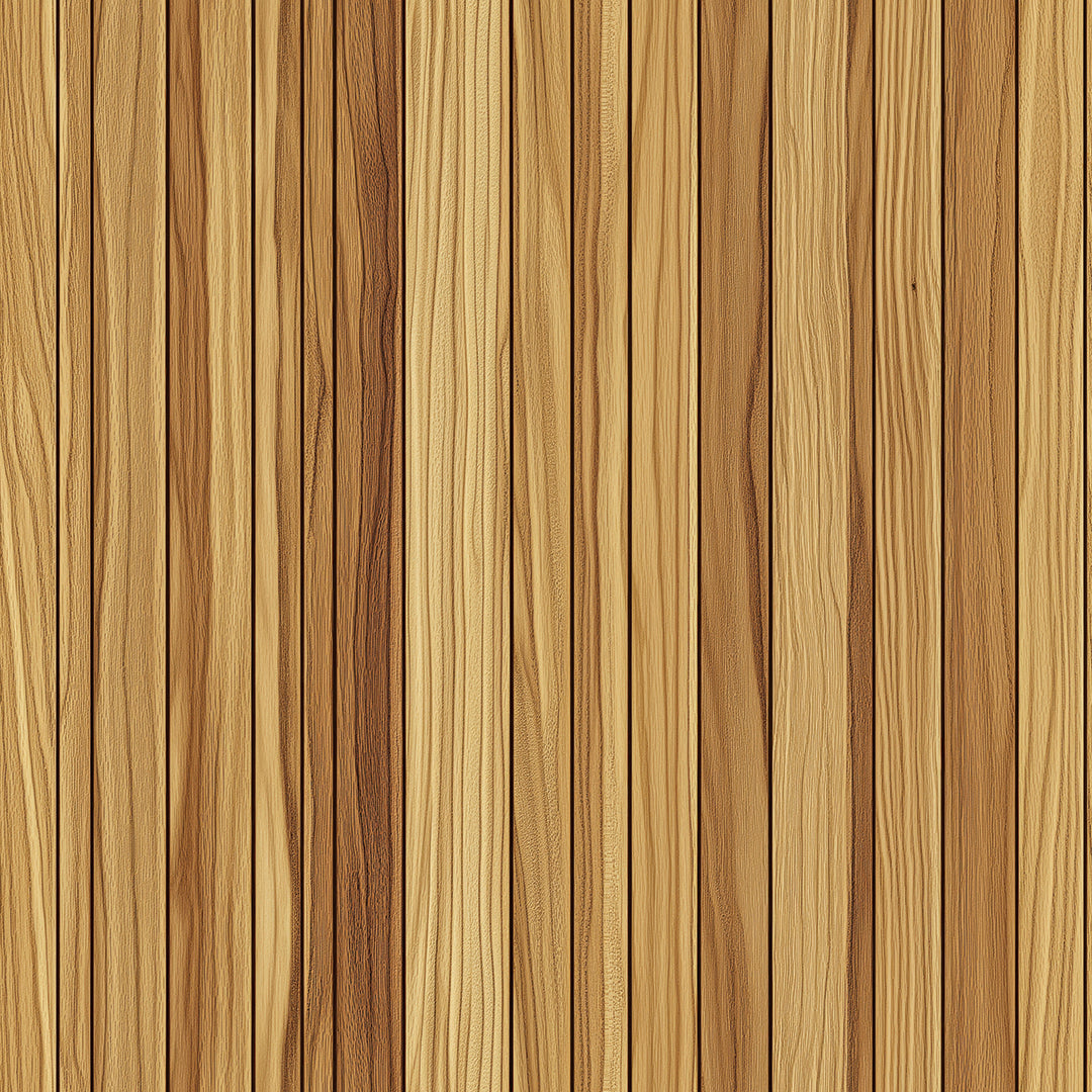 WOOD 0016 ist ein moderner Wandbelag mit vertikaler Lamellenstruktur in warmen Honig- und Karamelltönen – ideal für natürliche Raumkonzepte mit grafischer Eleganz.