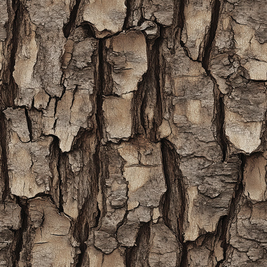 WOOD 0040 – realistische Kiefernrindenstruktur für ein markant-natürliches Wanddesign. Ideal für rustikale, naturnahe Interior-Konzepte
