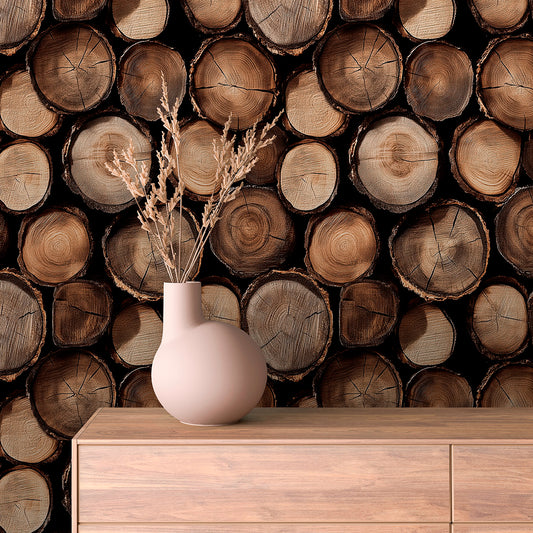 WOOD 0041 – fotorealistische Holzscheiben-Optik mit natürlicher Tiefe. Ideal für rustikale Wohnkonzepte und naturnahes Interior Design.