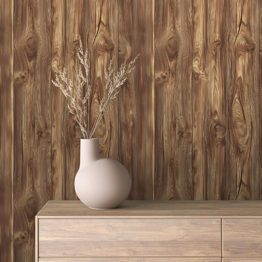 WOOD 0046 – Wandbelag in alpiner Lärchenholz-Optik. Rustikal, warm und markant – für naturnahe Raumkonzepte mit Charakter.
