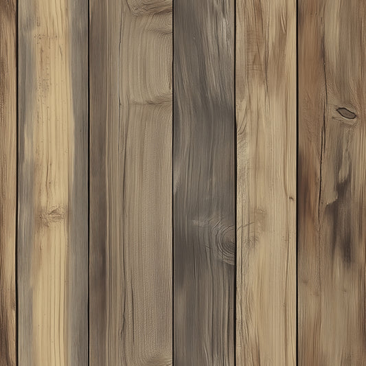 WOOD 0050 – Charakterstarke Wandverkleidung in verwitterter Kiefernholz-Optik. Sand-, Braun- und Grautöne für einen rustikal-eleganten Look.