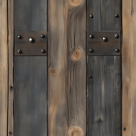 WOOD 0051 – Ausdrucksstarke Wandverkleidung in Altholz-Optik mit Metallakzenten. Perfekt für Industrial-Looks, Lofts und charakterstarke Räume.