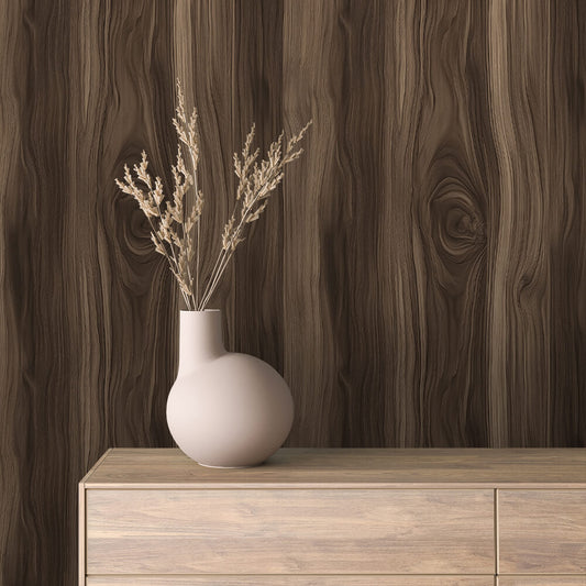 WOOD 0053 – Edler Wandbelag in dunkler Nussbaum-Optik mit lebendiger Maserung. Ideal für elegante Wohnräume und hochwertige Interior-Konzepte.