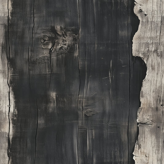 WOOD 0061 – Dunkles, verkohltes Altholz-Design mit kontrastreicher Struktur für eine markante, urbane Wandgestaltung mit Charakter.