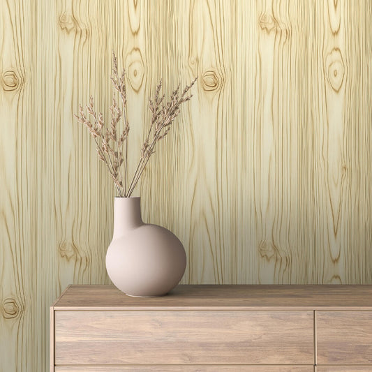 WOOD 0066 – Helle Holzoptik mit feiner Maserung in Gelb-Honig. Freundlich, ruhig und perfekt für helle, moderne Raumkonzepte.