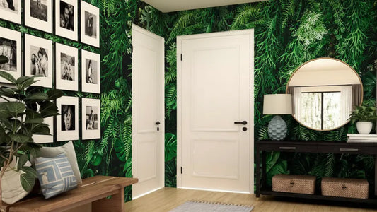 Dschungel Tapete Botanisches Wunder – tropische Farne und Blüten im Wohnraum