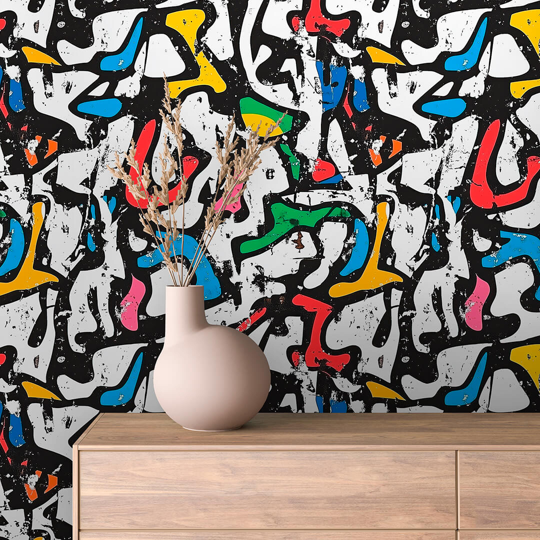 ✅Lieferzeit 2-4 Tage ✅ Abstraktes Graffiti-Design ✅ Used-Look in Bunt ✅ Selbstklebend & PVC-frei – by PCC FoliaConcept