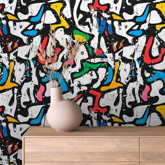 ✅Lieferzeit 2-4 Tage ✅ Abstraktes Graffiti-Design ✅ Used-Look in Bunt ✅ Selbstklebend & PVC-frei – by PCC FoliaConcept
