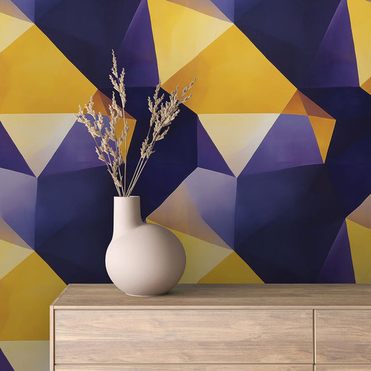 Faltoptik Blau-Gelb Geometrisch