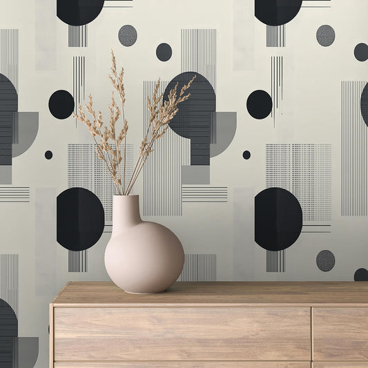 Wanddesign Schwarz-Weiß Geometrisch