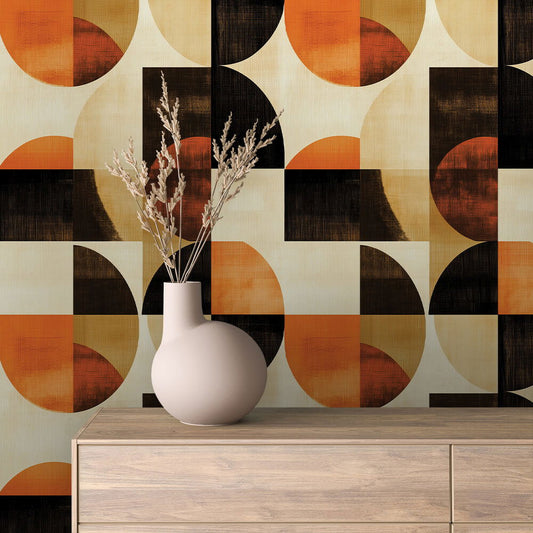 Retro Halbkreise Orange Geometrisch