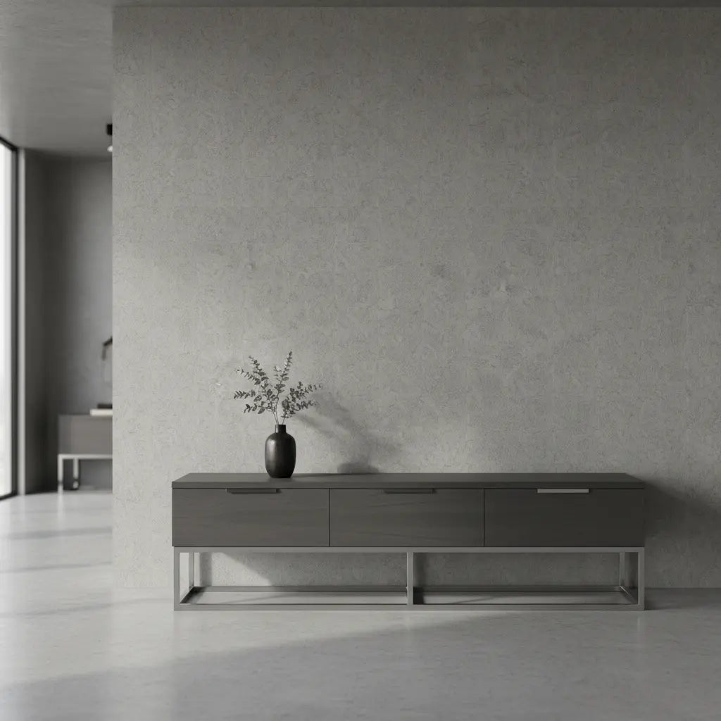 Selbstklebende Tapete Betonoptik – Sanfter Industrial Look in Grau mit realistischer Betonstruktur, ideal für moderne Wohnräume.