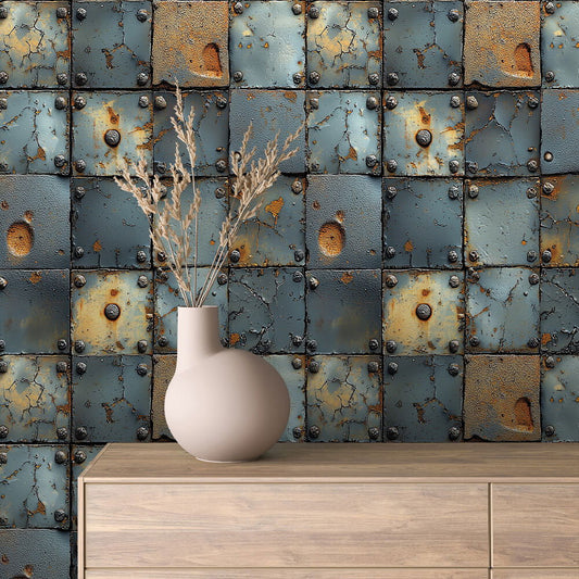 Cracked Rusty Steel Plates Metall