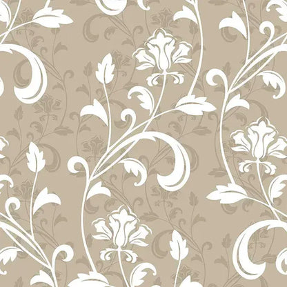 Floral wallpaper elegance in beige